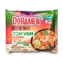 Лапша быстрого приготовления DO Ramen TOM YAM Shrimps (Рамен с кокосовым молоком и со вкусом Том Яма и креветок) 126гр 30 шт