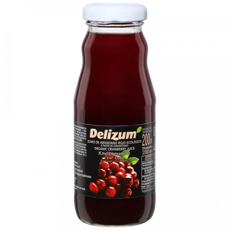 Клюквенный сок био Delizum, 200 мл