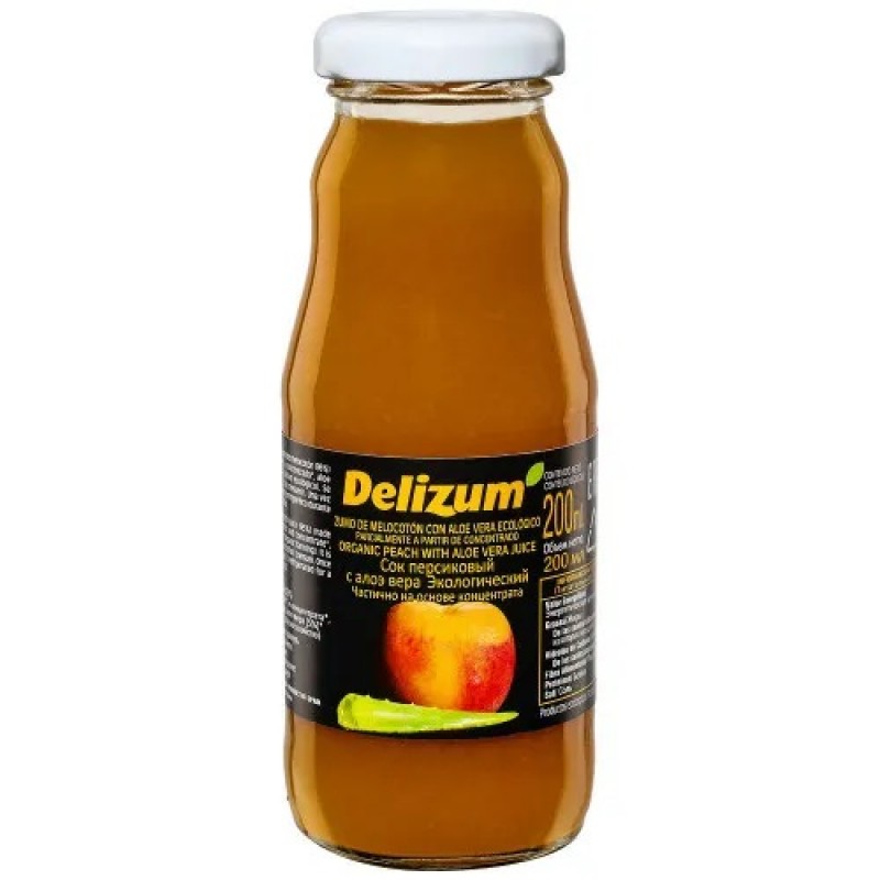 Био-сок персика и алоэ Delizum, 200 мл