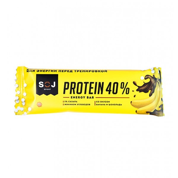 Протеиновый шоколадный батончик Sport SOJ со вкусом банана, 40 г