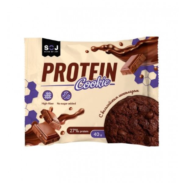 Печенье Protein Cookie SOJ с молочным шоколадом без добавления сахара, 40 г